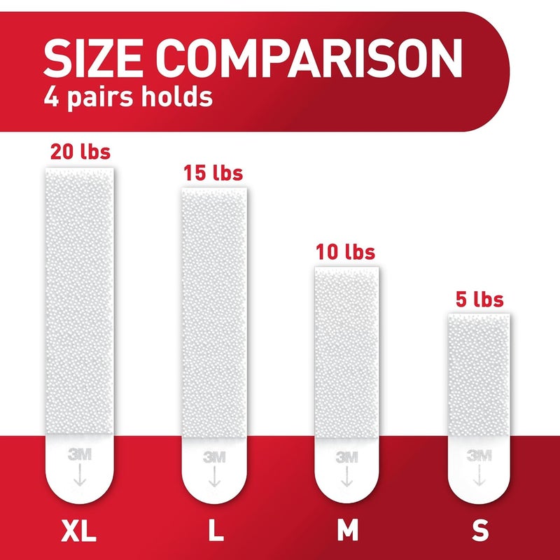 Command 20 lb X-Large Picture Hanging Strips, 8 Pairs White Strips Heavy Duty Picture Hanger - Image 5